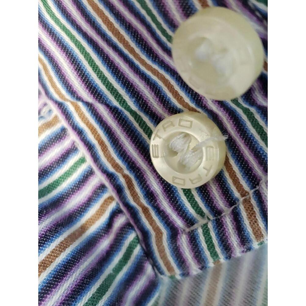 Etro Milano Made In Italy Men’s Long Sleeve Button Down Shirt 42 (L) Striped #C